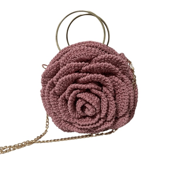 African Handmade Sling Rose Flower Purse - Picture 4 of 6